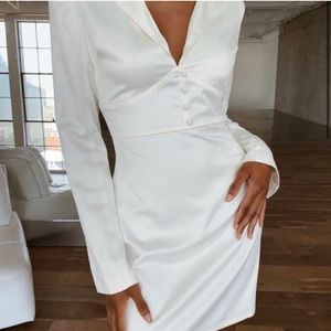 White fox satin dress (RESERVED *DO NOT BUY*)